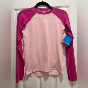 Columbia Girls Pink Two-Tone Long Sleeve Rash Guard